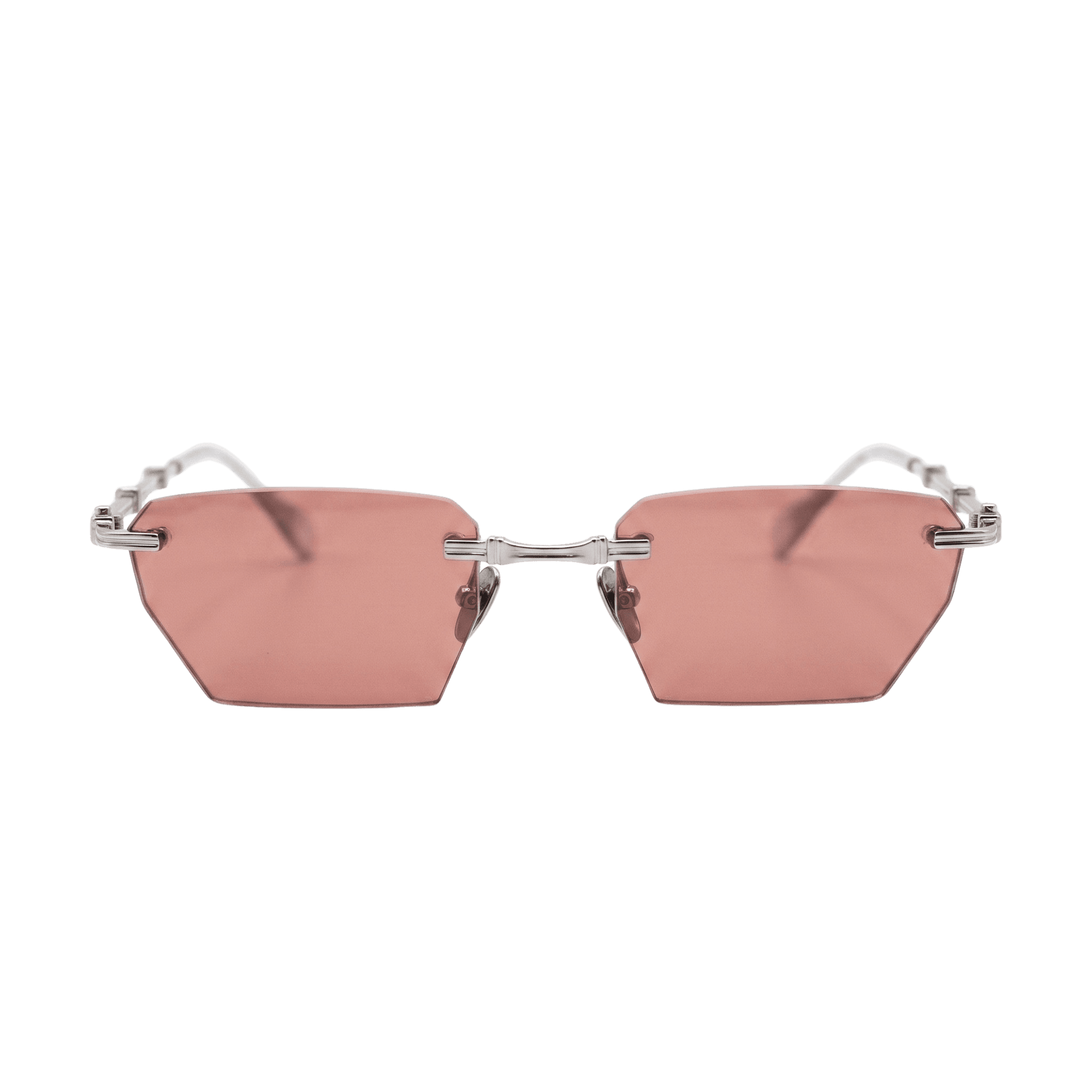 DEFIANT. — hexagonal rimless frame with rose 38% VLT lens