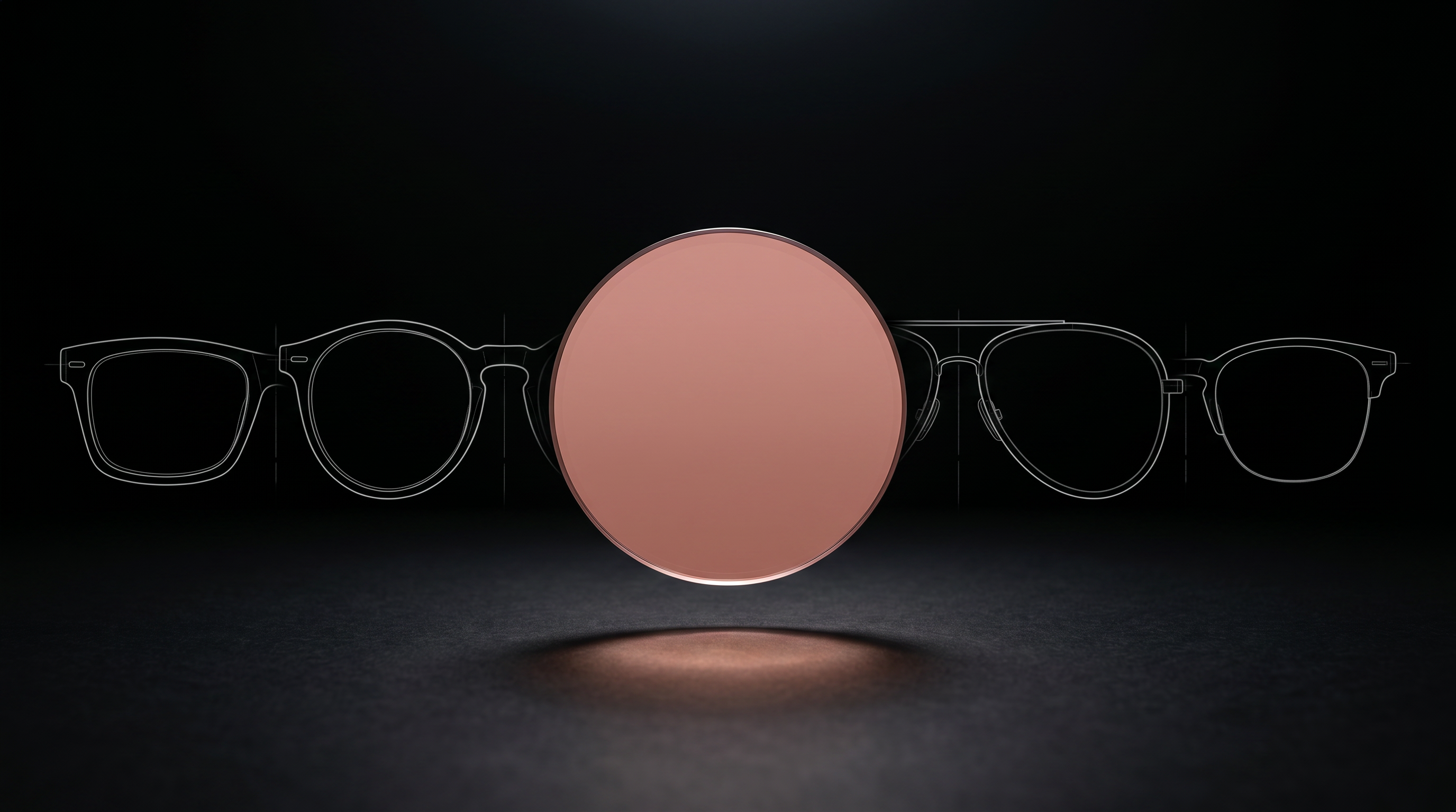 The rose lens between the five frame silhouettes